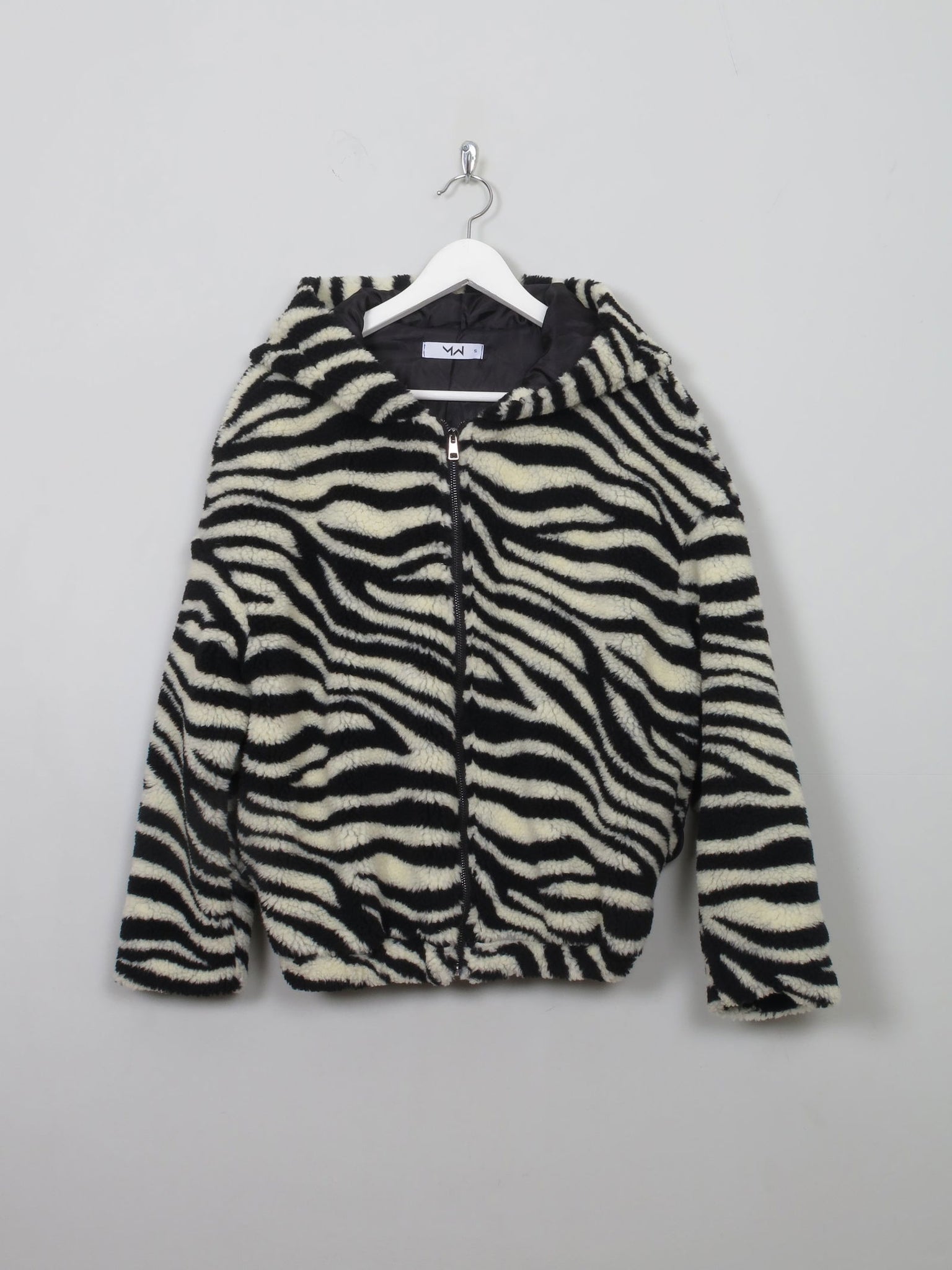 Women's Vintage Zebra Print Faux Fur With Hood S - The Harlequin