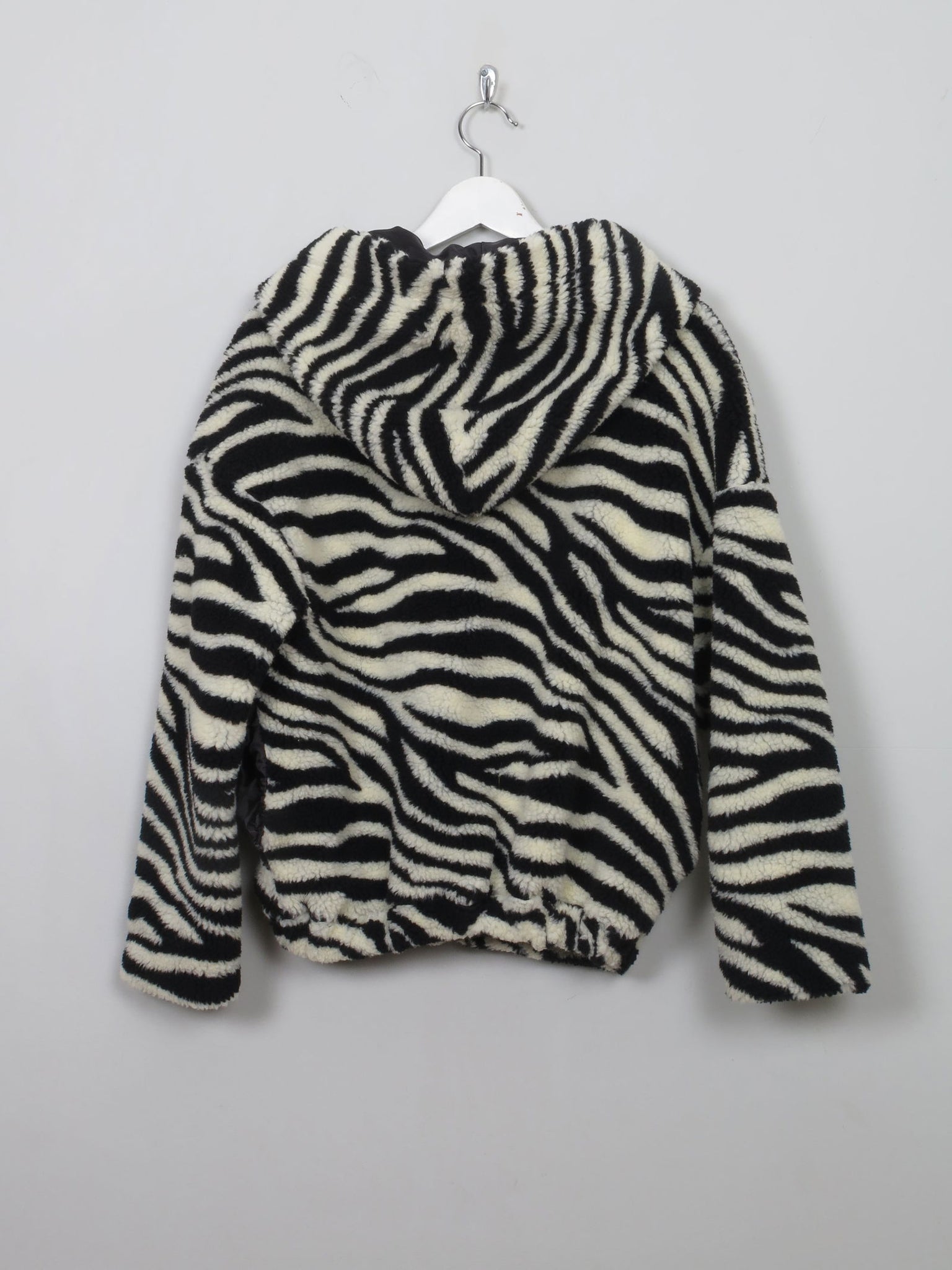 Women's Vintage Zebra Print Faux Fur With Hood S - The Harlequin