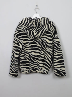 Women's Vintage Zebra Print Faux Fur With Hood S - The Harlequin