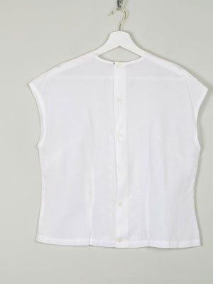 Women's White Lawned Cotton 1950s Blouse M - The Harlequin