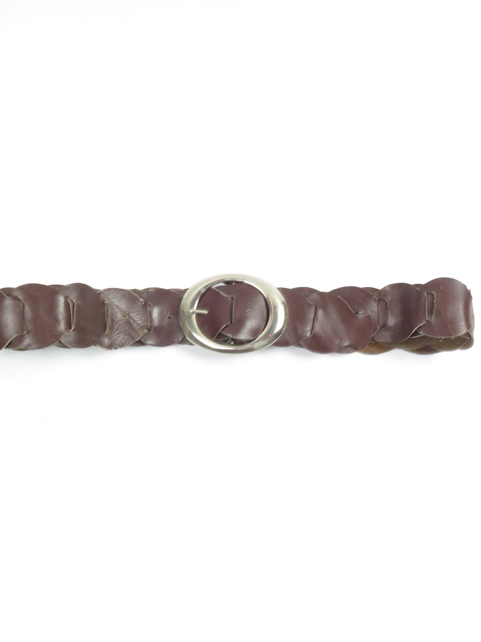 Women's Wine/Brown 1970s Vintage Belt With Buckle S/M - The Harlequin