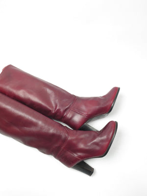 Women’s Wine Leather Vintage Boots 36/3 - The Harlequin