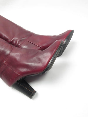 Women’s Wine Leather Vintage Boots 36/3 - The Harlequin