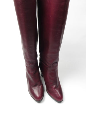 Women’s Wine Leather Vintage Boots 36/3 - The Harlequin