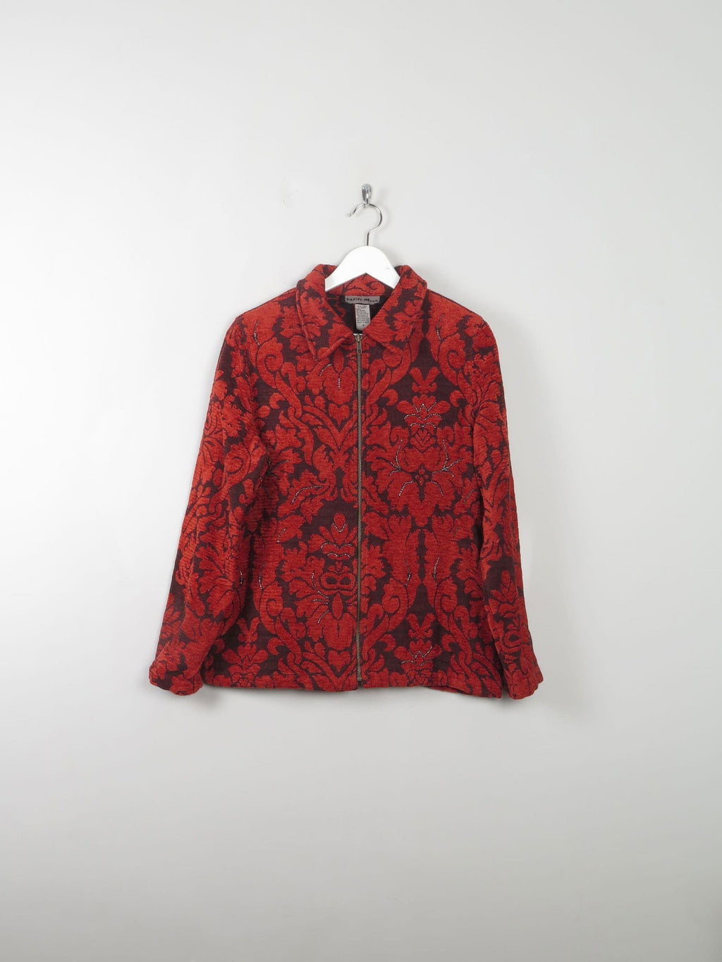 Women's Wine Tapestry Brocade Jacket S/M - The Harlequin