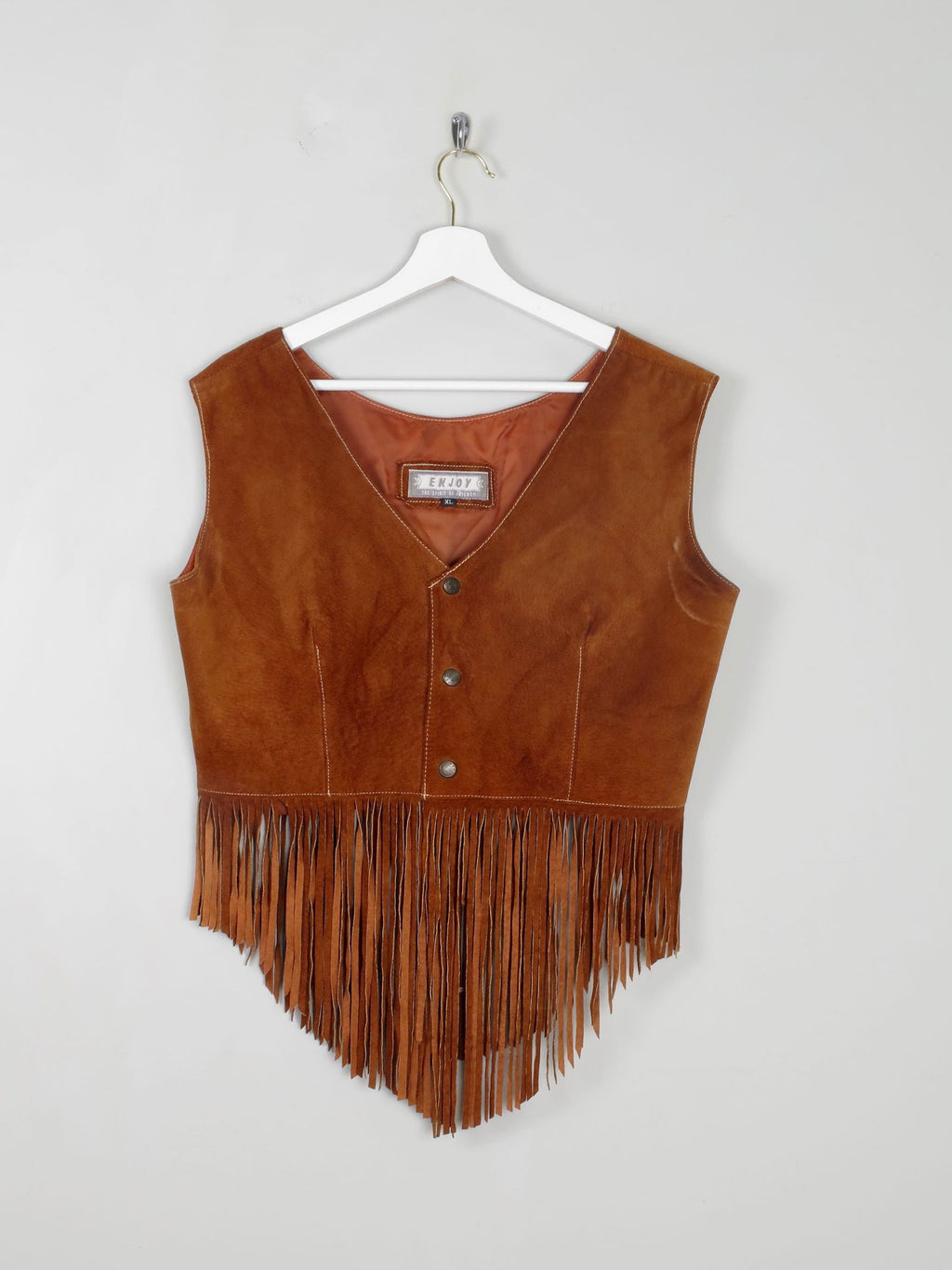 Womens Vintage Rust Waistcoat M/L - The Harlequin