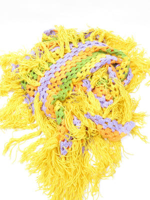 Yellow/Purple/orange Hand Crochet Scarf/Shawl - The Harlequin