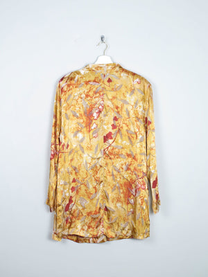Yellow & Mustard Devore Printed Long Sleeved Vintage Blouse L/XL - The Harlequin