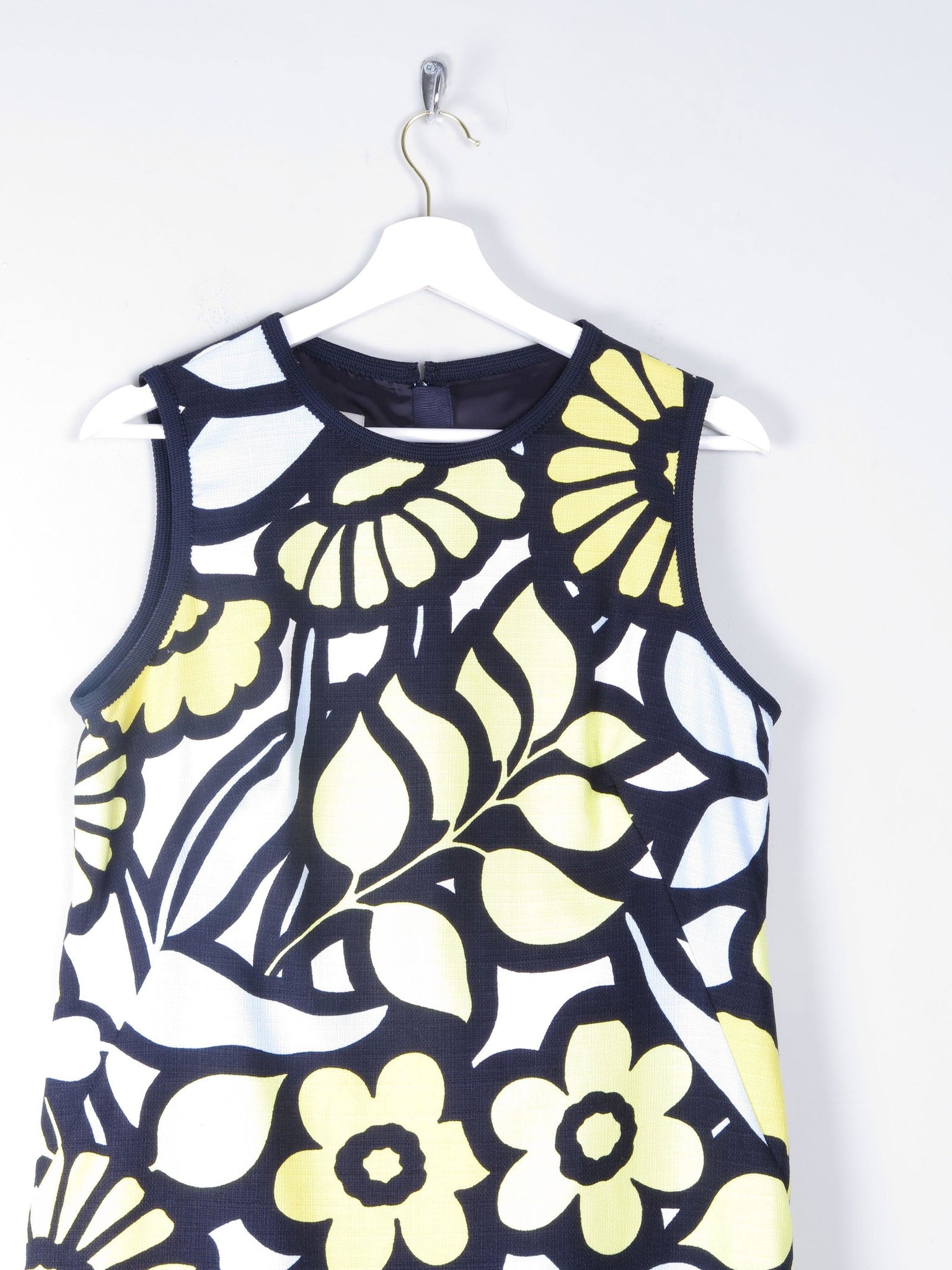 Yellow & Navy Vintage Style Hobbs Shift Dress 12 - The Harlequin