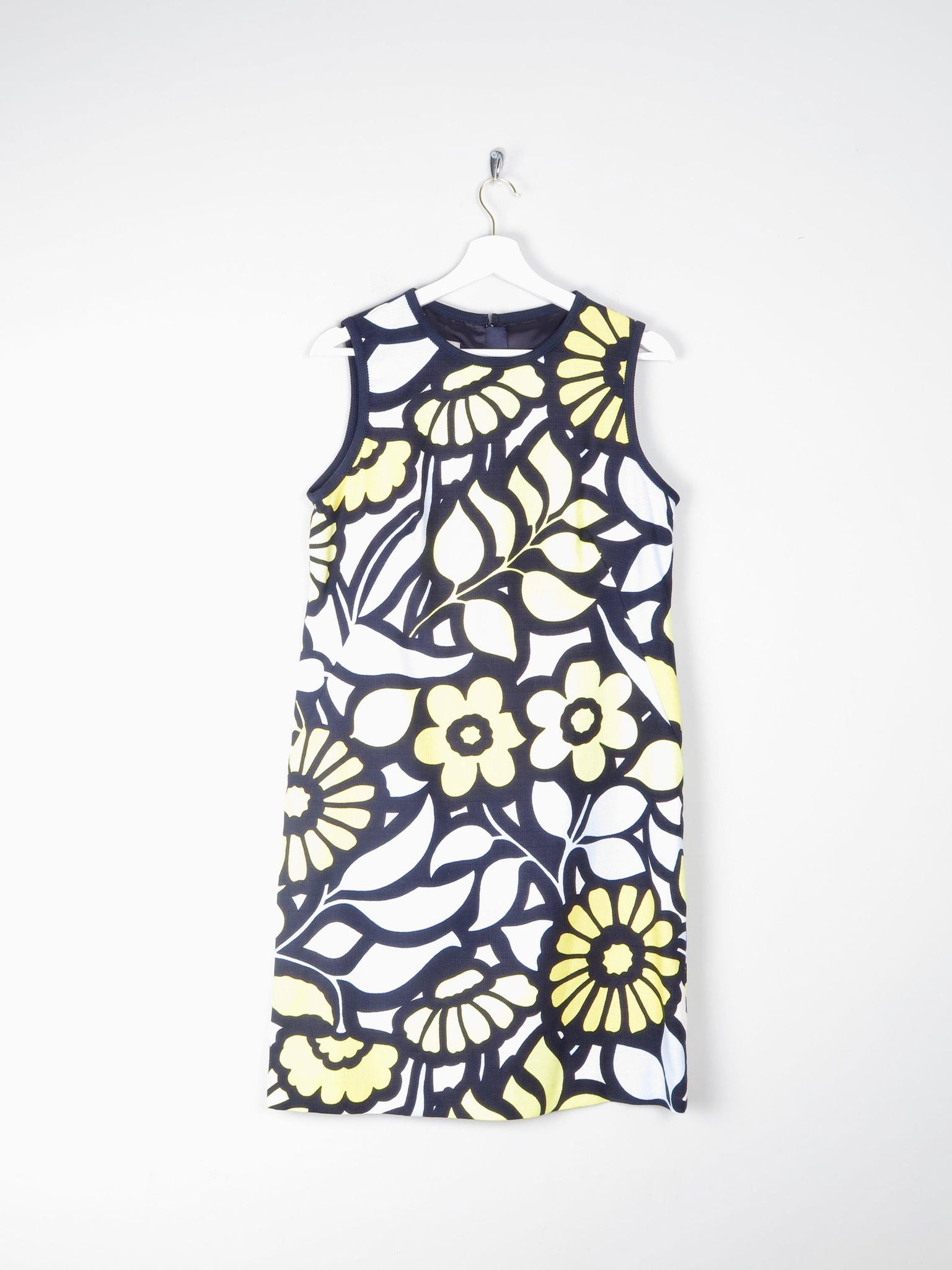 Yellow & Navy Vintage Style Hobbs Shift Dress 12 - The Harlequin