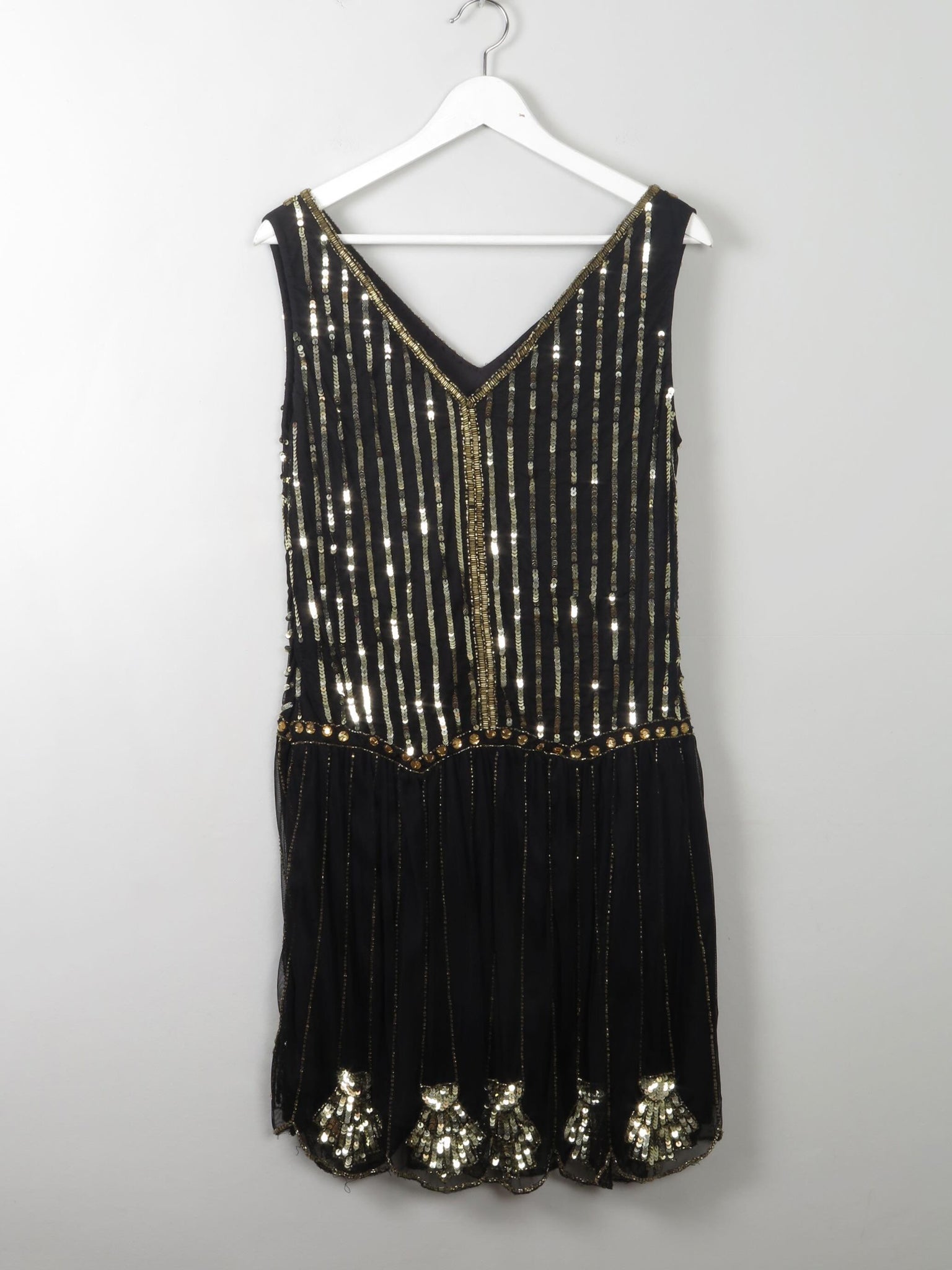 Black & Gold Vintage Style Flapper Dress 12 - The Harlequin