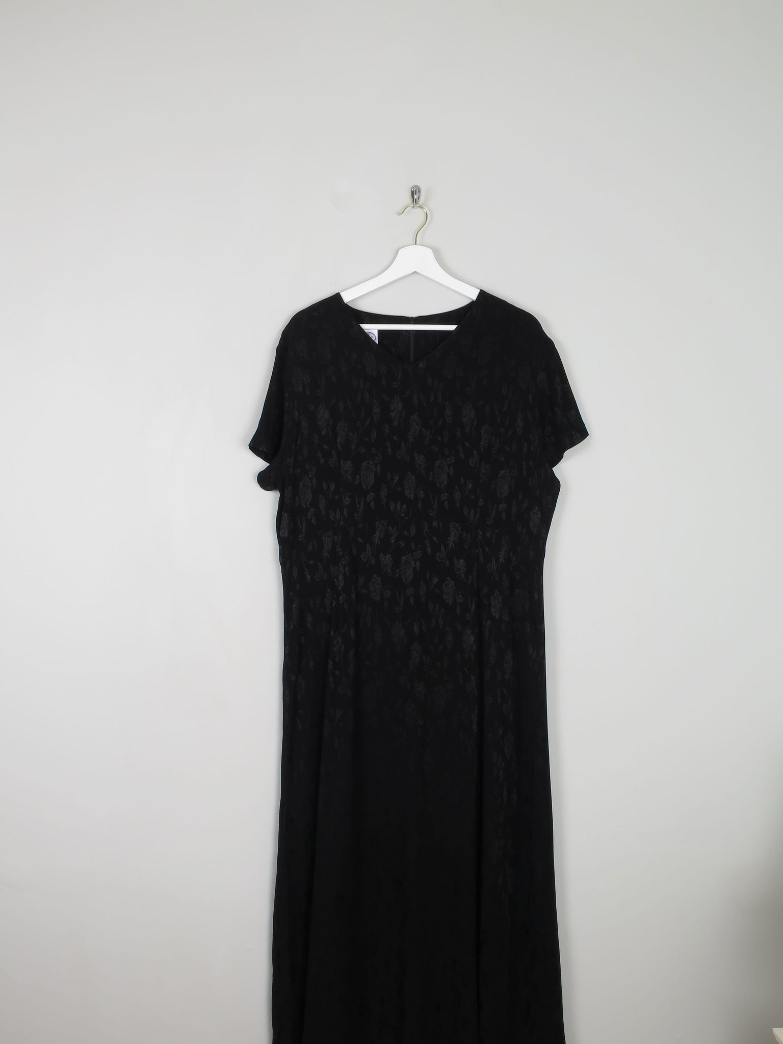 Black Jacquard Vintage Laura Ashley Dress XL Unowrn - The Harlequin