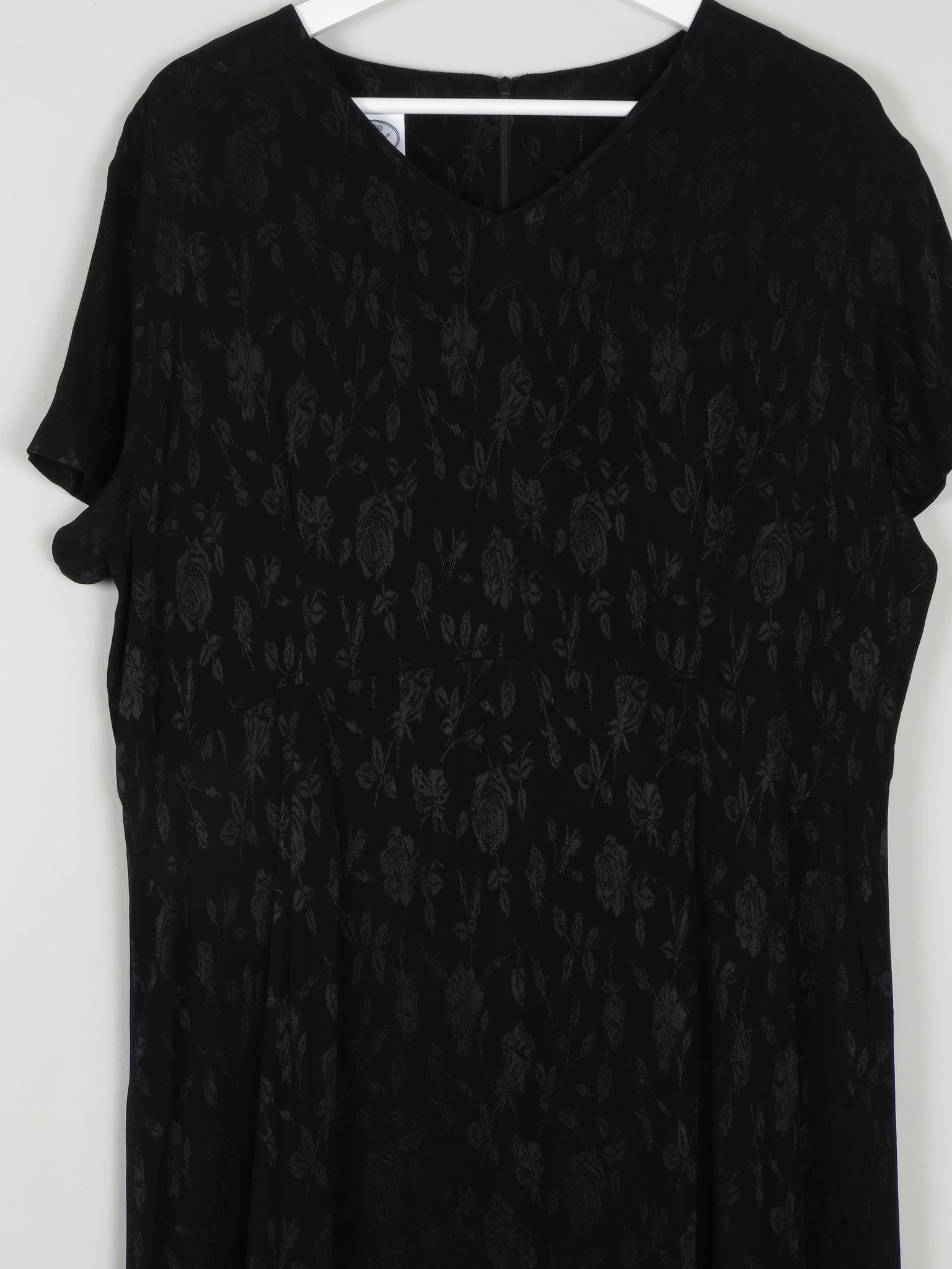 Black Jacquard Vintage Laura Ashley Dress XL Unowrn - The Harlequin