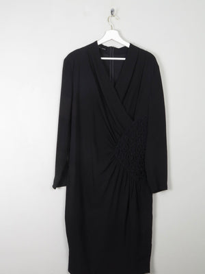 Black Vintage Draped Dress M - The Harlequin