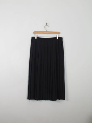 Black Vintage Pleated Skirt L - The Harlequin