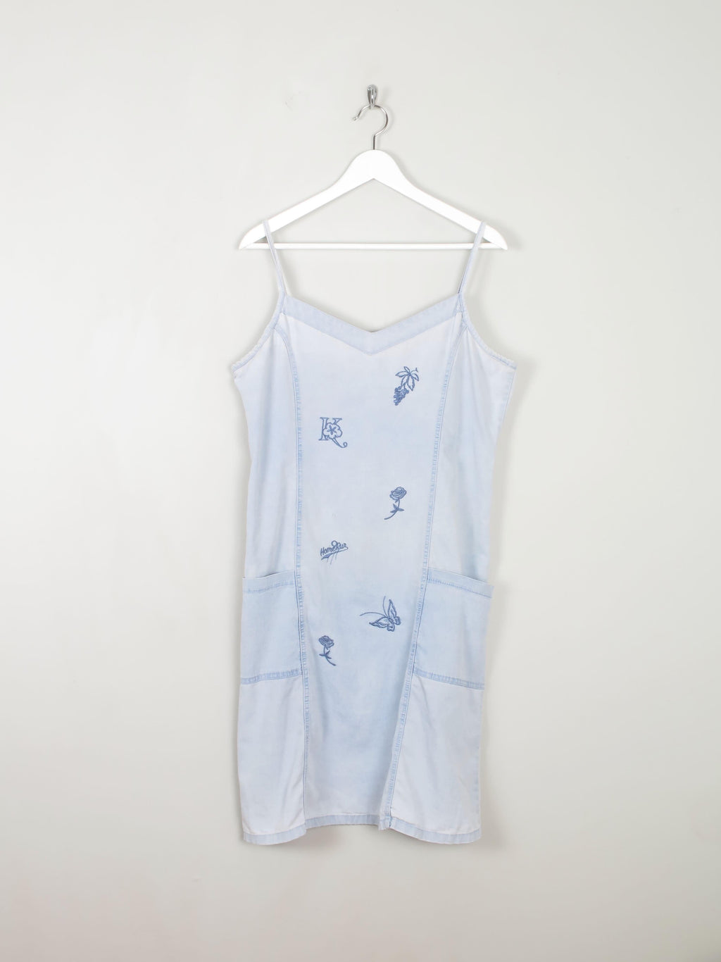 Blue Denim Vintage Embroidered Dress L/XL - The Harlequin