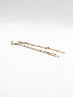 Diamanté & Gold Long Earrings New - The Harlequin