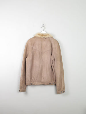 Men's Beige Vintage Sheepskin Zip Jacket M - The Harlequin