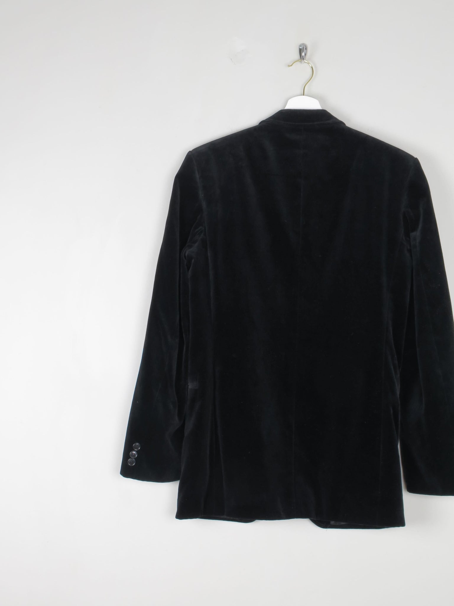Men's Black Velvet Jacket XS/36" Chest - The Harlequin