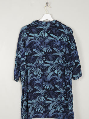 Men's Blue Printed Hawaiian Shirt L - The Harlequin