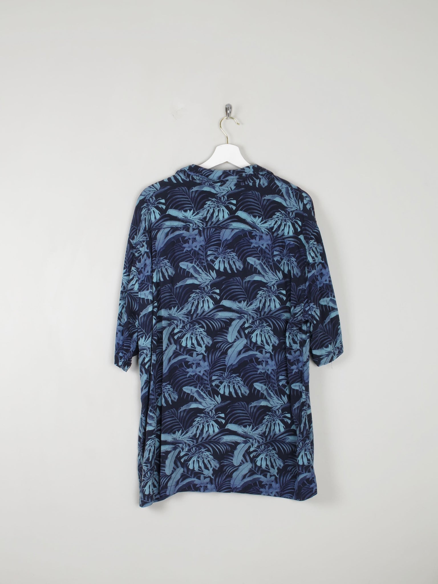Men's Blue Printed Hawaiian Shirt L - The Harlequin