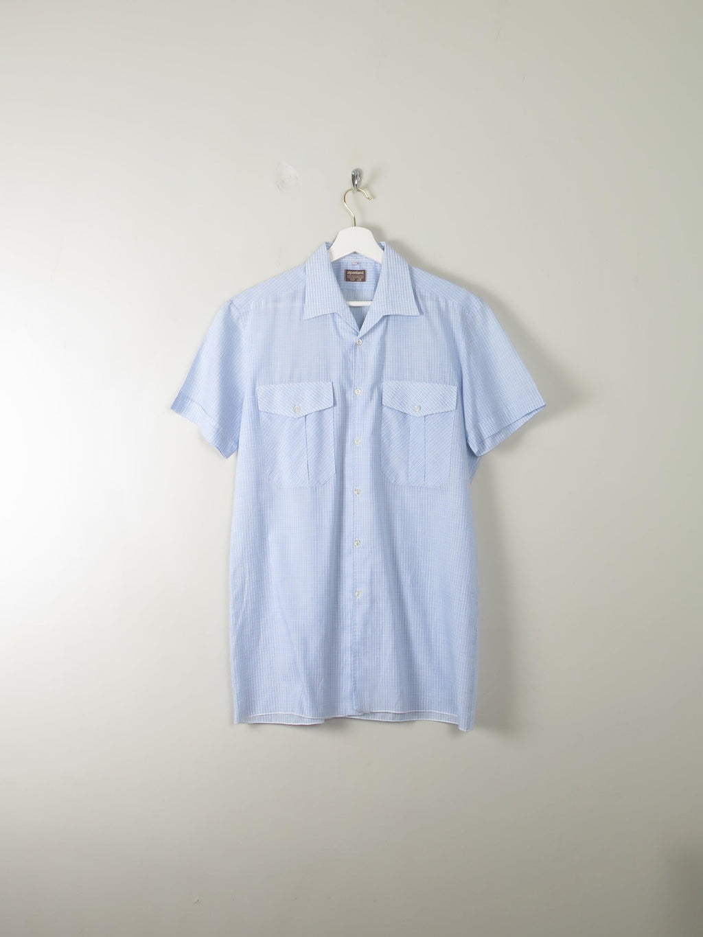 Men's Blue Vintage Shirt M - The Harlequin