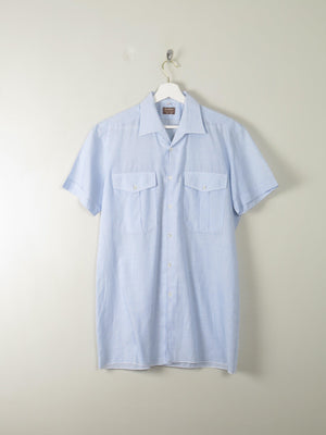 Men's Blue Vintage Shirt M - The Harlequin