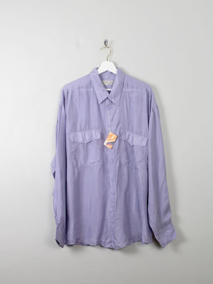 Men's Classic Lilac Vintage Silk Shirt XL Unworn - The Harlequin