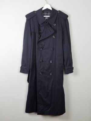 Men's Classic Navy  Burberry Trench Coat With Belt L - The Harlequin