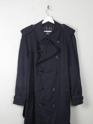 Men's Classic Navy  Burberry Trench Coat With Belt L - The Harlequin
