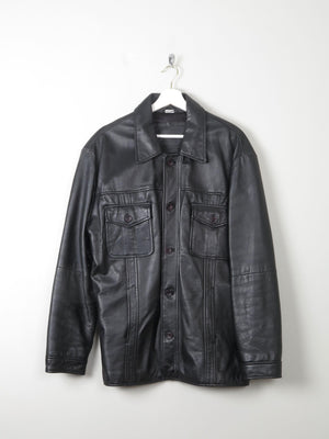 Men's Classic Vintage Black Leather Jacket M - The Harlequin