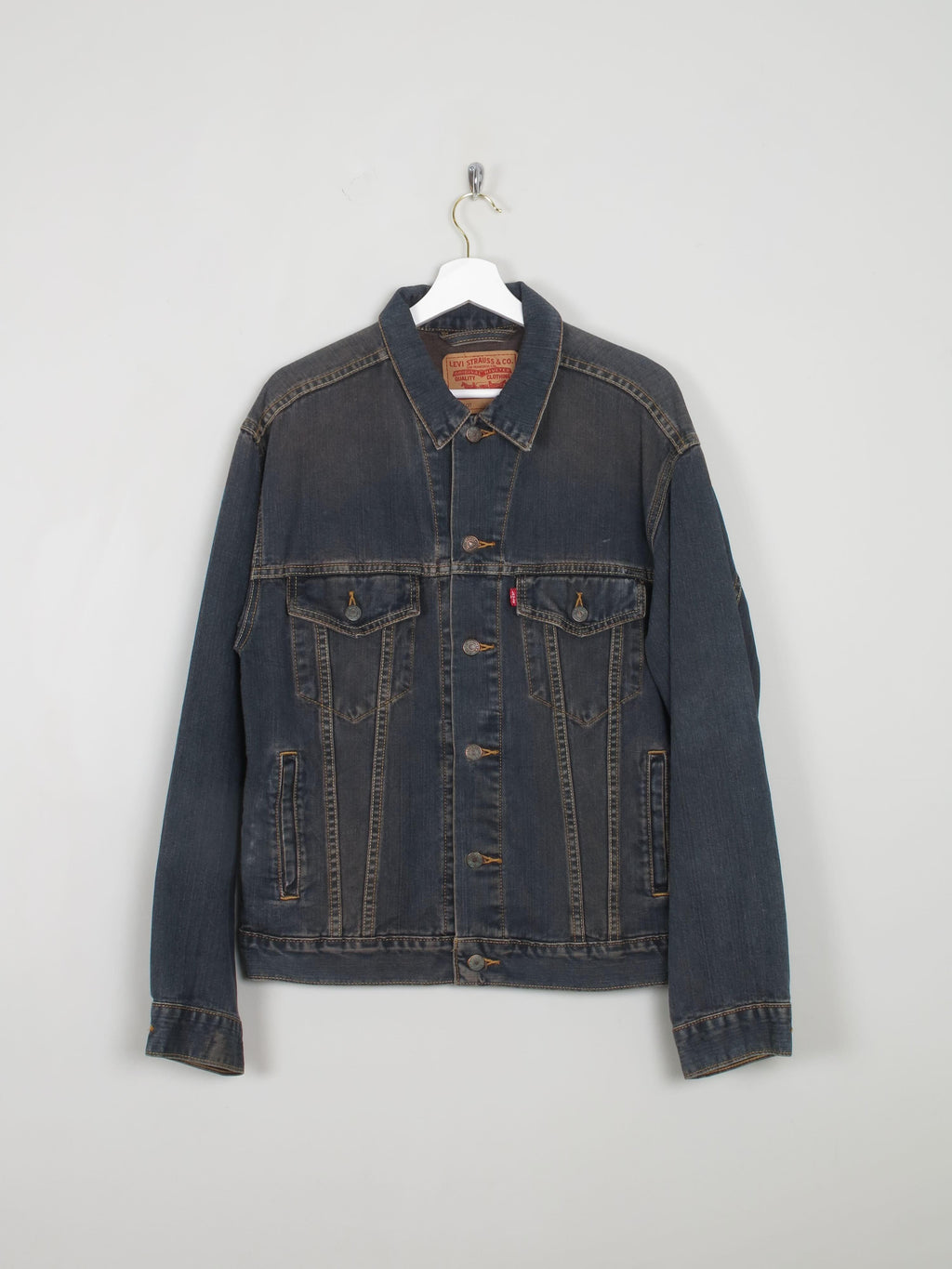 Men's Dark Blue Vintage Denim Jacket M - The Harlequin