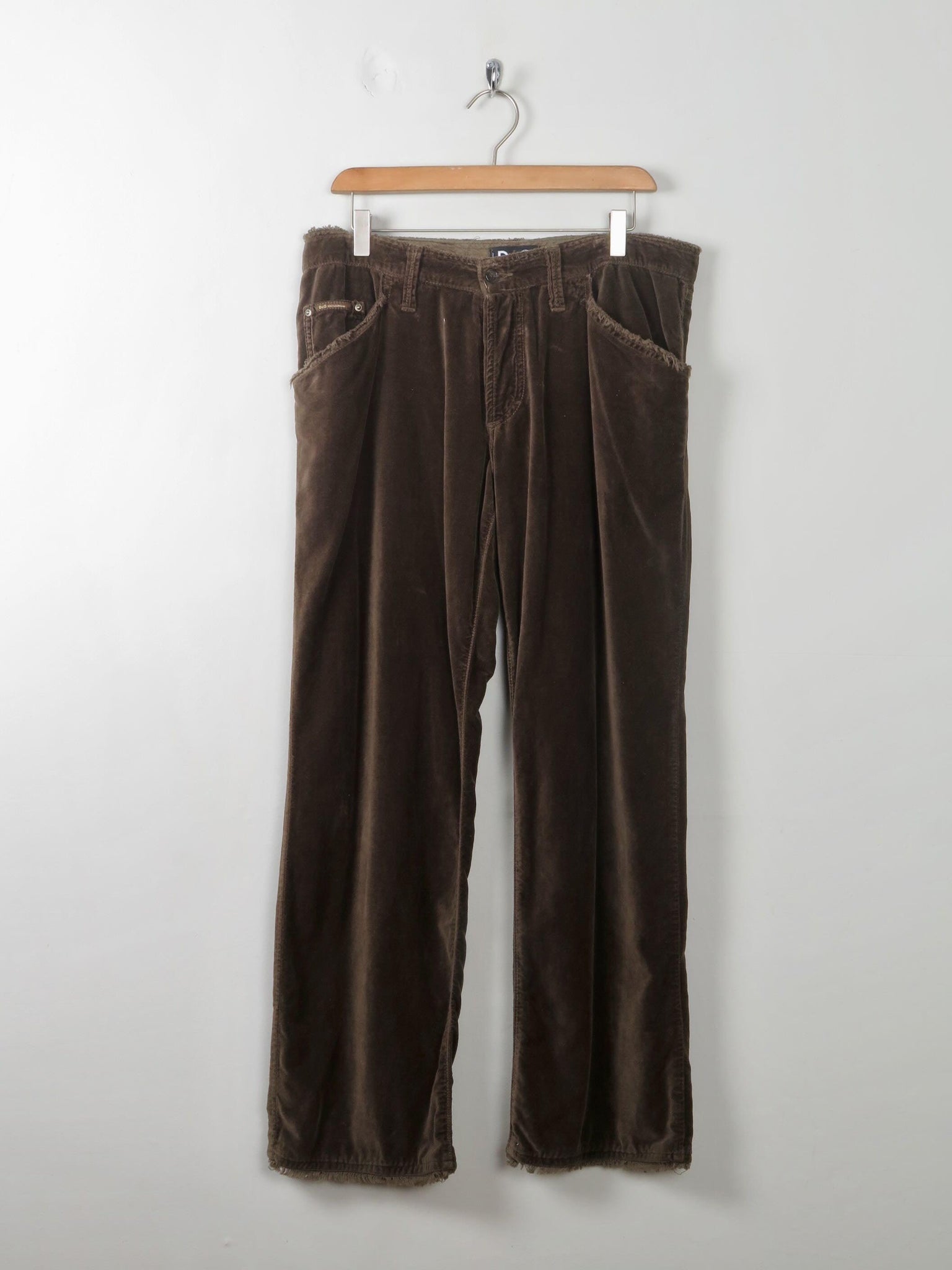 Men's Green Velvet Vintage D & G Trousers 34" W - The Harlequin
