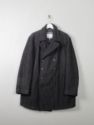 Men's Grey Wool Vintage Moschino Coat M - The Harlequin