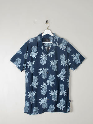 Men's Navy Pineapple Shirt New LXL - The Harlequin