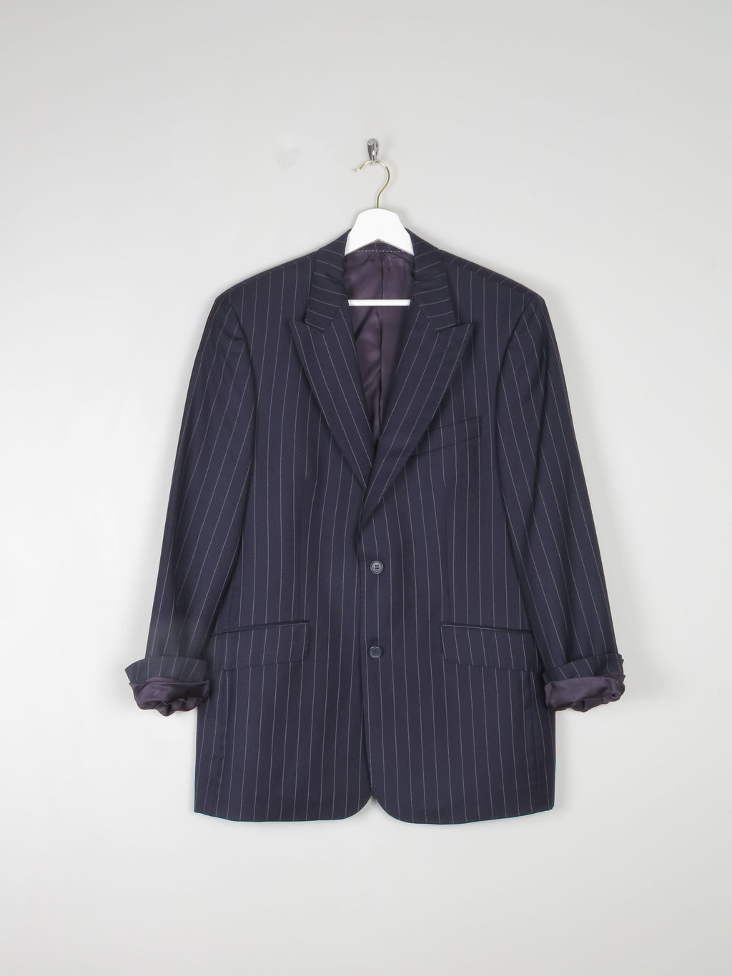 Men's Navy Pinstripe Tailored Jacket 42R"/L - The Harlequin