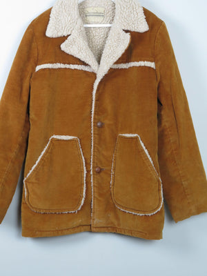 Men's Rust Vintage Cowboy Sherpa Jacket M - The Harlequin