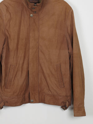 Men's Rust Suede Vintage Jacket With Zip M - The Harlequin