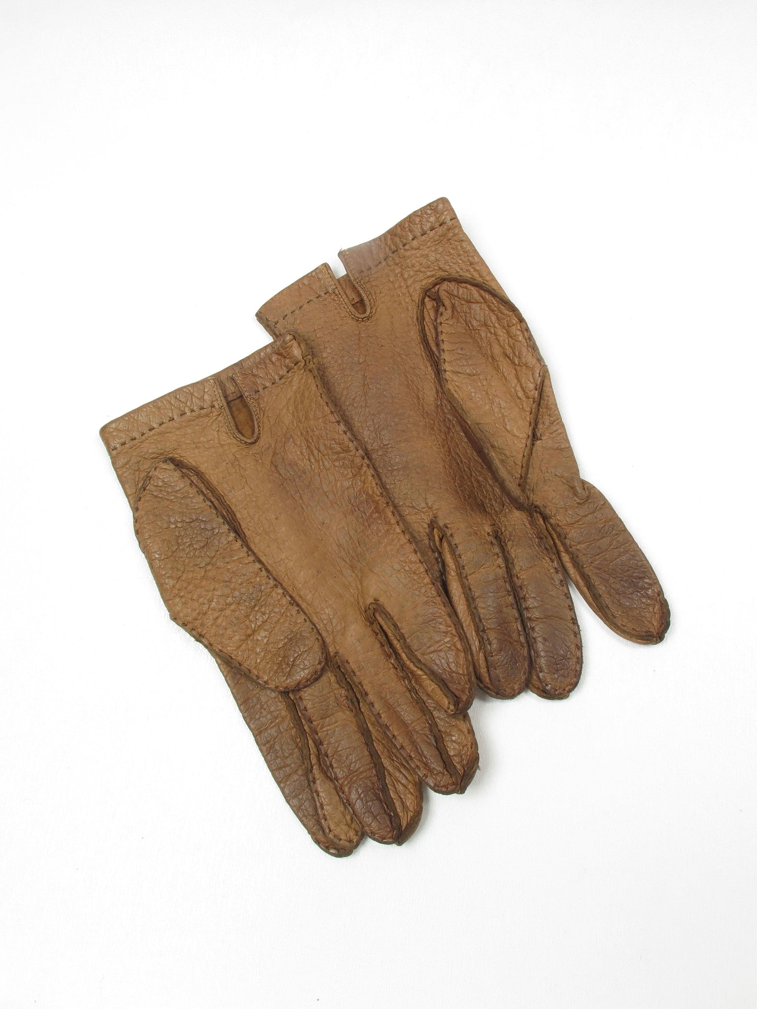 Men's Tan Leather Vintage Gloves 9 1/4 - The Harlequin