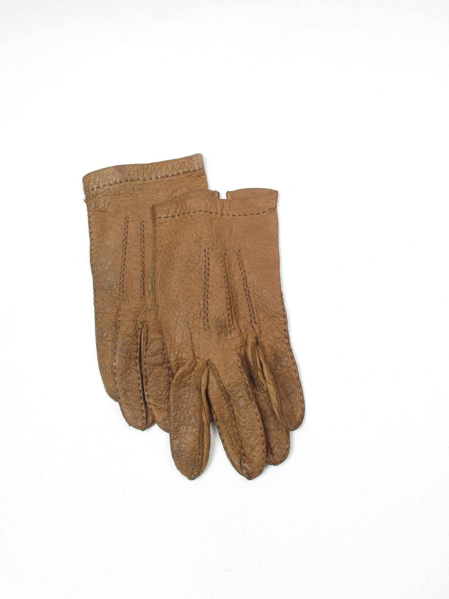 Men's Tan Leather Vintage Gloves 9 1/4 - The Harlequin