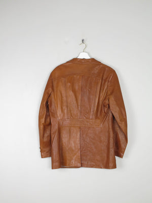 Men's Tan Leather Vintage Leather Jacket 38/40R" Jacques Olivier - The Harlequin