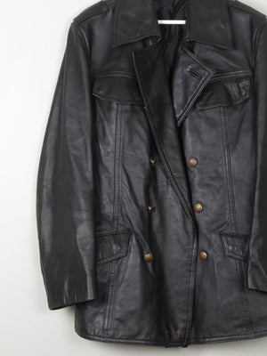 Men's Black Leather German Police Jacket - The Harlequin
