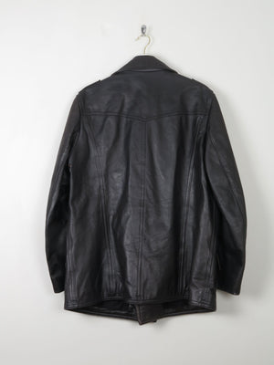 Men's Black Leather German Police Jacket - The Harlequin