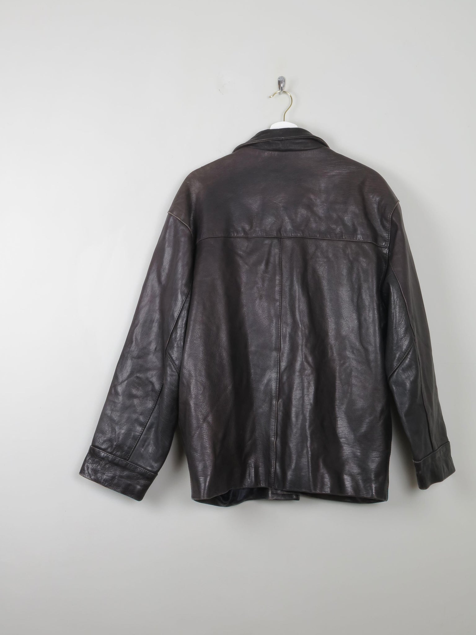 Men's Vintage Black Leather Jacket M - The Harlequin