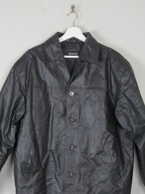 Men's Vintage Black Leather Jacket S/M - The Harlequin