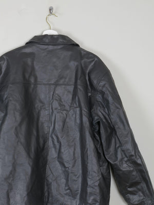 Men's Vintage Black Leather Jacket S/M - The Harlequin