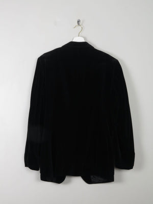 Men's Vintage Black Velvet Jacket 1970s 40" - The Harlequin