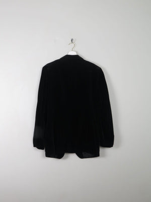 Men's Vintage Black Velvet Jacket 1970s 40" - The Harlequin