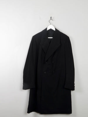 Men's Vintage Black Victorian Frock Coat S - The Harlequin