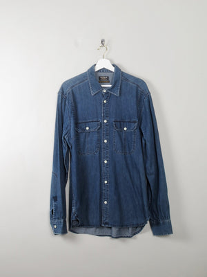 Men's Vintage Blue Denim Shirt XL - The Harlequin